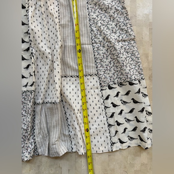 APRIL CORNELL Dress M Filagree Patchwork Dress Midi Bird Floral Cottagecore NWT - Picture 10 of 11